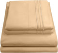 Twin Sheets - Breathable Luxury Sheets with Full Elastic & Secure Corner Straps Built In - 1800 Supreme Collection Extra Soft Deep Pocket Bedding Set, Sheet Set, Twin, Camel