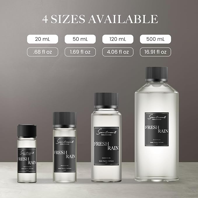 Scentiment Diffuser Oil - Fresh Rain | Aromatherapy Home Fragrance | Inspired by Luxury Five Star Hotels | Luxurious Scent with Notes of Fresh Grapefruit and Crisp Red Currant, (500mL)