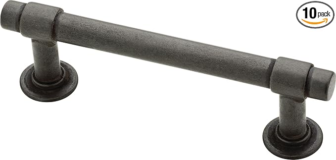 Franklin Brass - Francisco Soft Iron Cabinet Handles 3 Inch (3") Hole Center Pulls | Easy Install, Durable Hardware for Kitchen Cabinet Door, Drawers, Dresser Pull, Furniture (10 Pack)