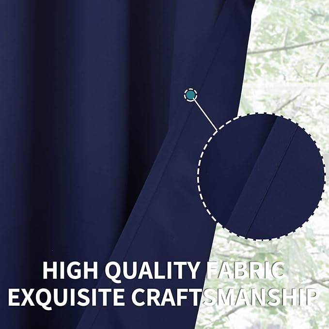 BGment Blackout Curtains for Bedroom 63 Inches Long - Navy Blue Room Darkening Thermal Insulated Sunlight Blocking Grommet Window Drapes for Kids Boys Room, Set of 2 Panels, 42 x 63 Inch
