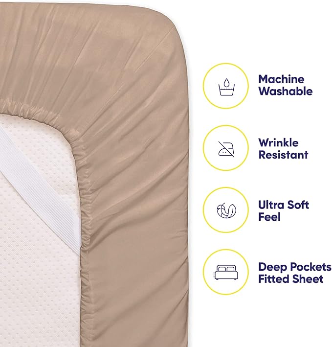 King Size Bed Sheets - 6 Piece 1500 Supreme Collection Fine Brushed Microfiber Deep Pocket King Sheet Set Bedding - 2 Extra Pillow Cases, Great Value, King, Taupe