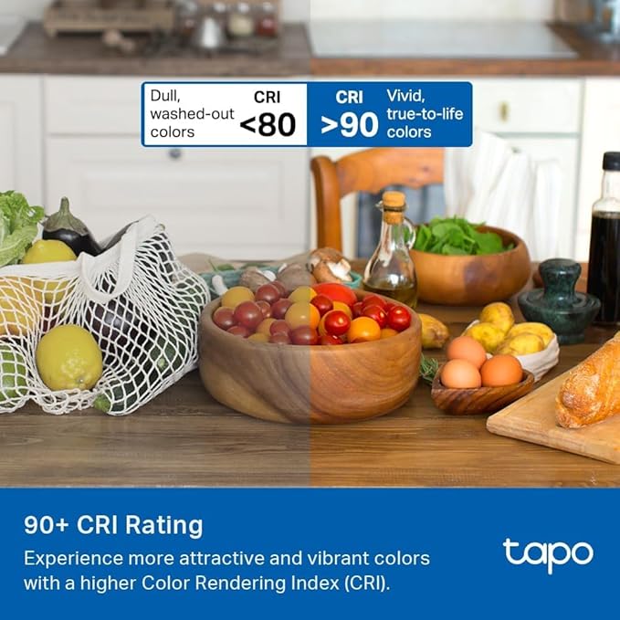 TP-Link Tapo Smart Light Bulbs, 1100 Lumens High Brightness(75W Equivalent), Matter-Certified, 16M Colors RGBW LED Bulb, Dimmable, CRI>90, Voice Control w/Siri, Alexa & Google Home, A19 E26 Tapo L535E