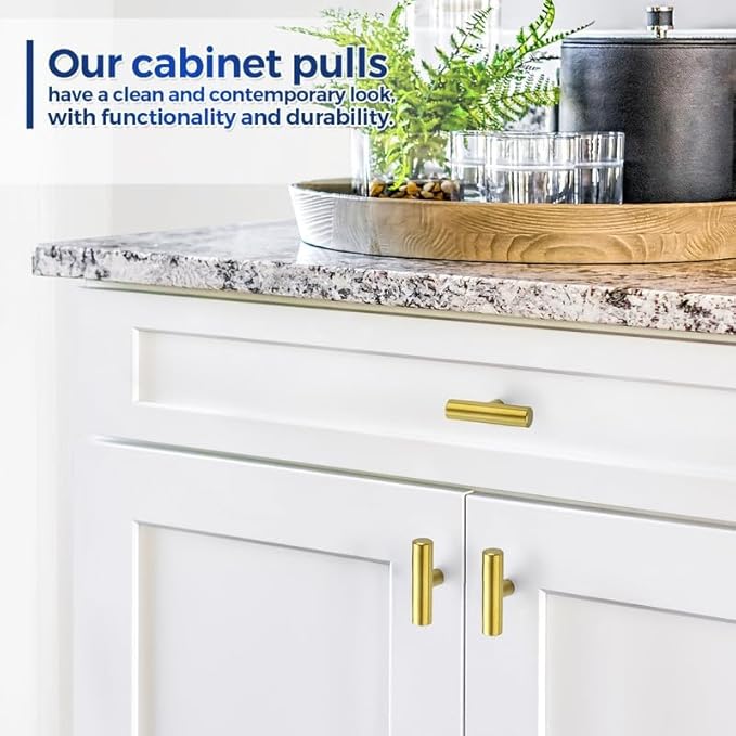 JOY DECOR 45 Pack Cabinet Knobs, Gold Cabinet Handles, 2in Kitchen Cabient Knobs, Single Hole Drawer Knobs for Dresser Drawers