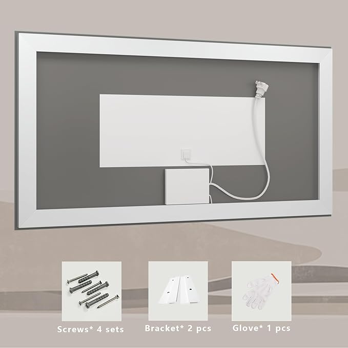 50x36 LED Lighted Bathroom Mirror for Wall, Large Vanity Mirror with Lights, Dimmable, Anti-Fog, Shatter-Proof, ETL Listed (Front + Backlit)