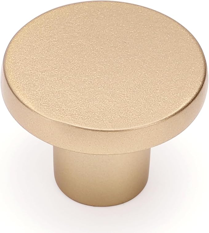 Ravinte 25 Pack Cabinet Knobs Champagne Gold Kitchen Cabinet Knobs Round Dresser Drawer Pulls Closet Door Pulls 1-1/5 Inch