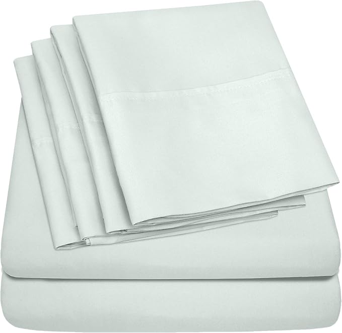 King Size Bed Sheets - 6 Piece 1500 Supreme Collection Fine Brushed Microfiber Deep Pocket King Sheet Set Bedding - 2 Extra Pillow Cases, Great Value, King, Mint(Pack of 1)