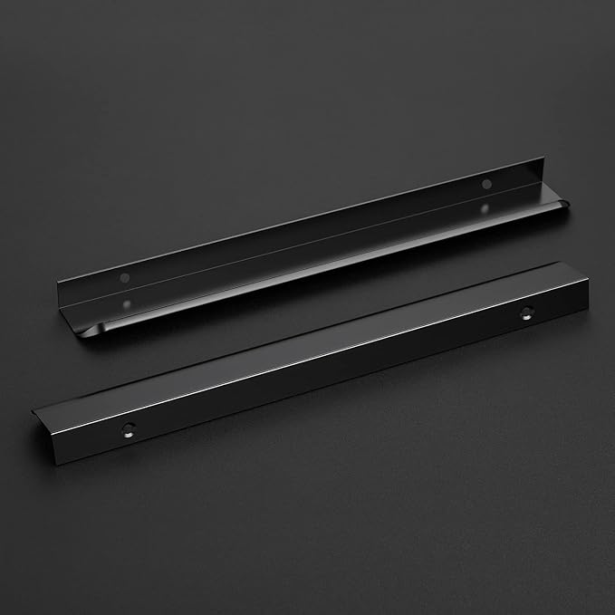 Ravinte Hardware 20 Pack Black Cabinet Handles, 11.8 Inch (300mm) Finger Edge Pulls, 8.8 Inch Hole Center, Finger Pulls for Cabinets