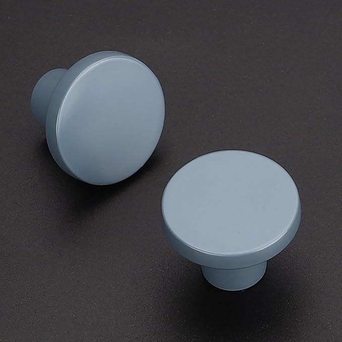 Ravinte 15 Pack Cabinet Knobs Light Blue Kitchen Cabinet Knobs Round Dresser Drawer Pulls Closet Door Pulls 1-1/5 Inch