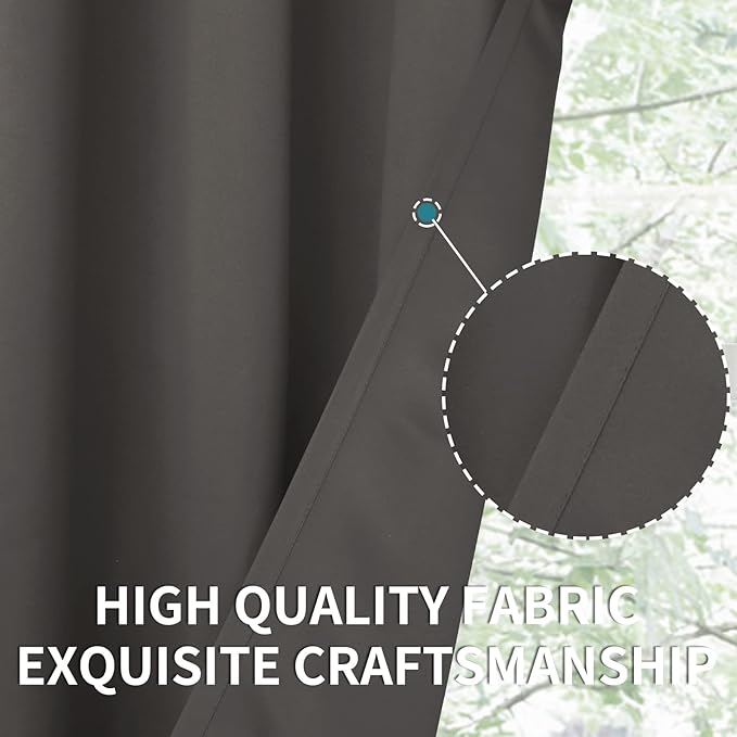 BGment Blackout Curtains - Grommet Thermal Insulated Room Darkening Bedroom and Living Room Curtains, Set of 2 Panels (52 x 108 Inch, Grey)