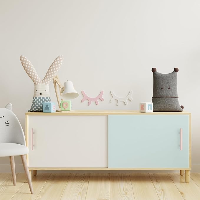 Ravinte 3 Pack | 5 Inch Cabinet Pulls Pink Stainless Steel Kitchen Drawer Pulls Cabinet Handles 5 InchLength, 3 Inch Hole Center