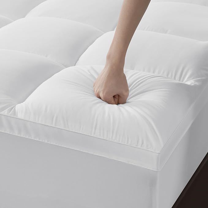 Twin Mattress Topper, Extra Thick Pillowtop, Cooling and Plush Mattress Pad Cover for Back Pain,Soft Mattress Protector Cover with 8-21 Inch Deep Pocket(39''x75'')