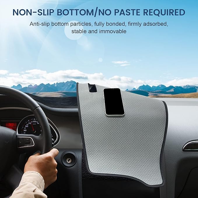 Dashboard Cover Mat Custom Fit for Jeep Gladiator JT 2020 2021 2022 2023 2024 Dash Cover Nonslip Dash Mat Protector Sunshade No Glare Black