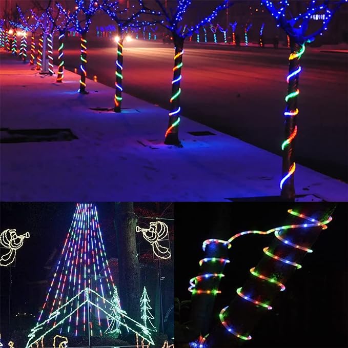 200ft LED Rope Lights Outdoor, 1440 LED Flexible Tube Lights with 8 Modes, Waterproof LED Rope Lighting for Outside, Garden, Patio, Bedroom, Party, Pool, Fences, Indoor Outdoor Decoration (Multicolor)