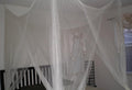OctoRose Four Post Mosquito Net for Bed Canopy -Fits Queen, King, California King Beds-Indoor & Outdoor Use- Cream