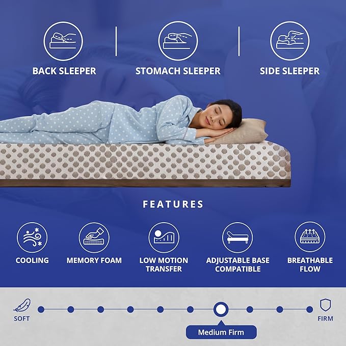 ROOST SLEEP 14-Inch Cal King Hybrid Mattress, Medium Firm – CertiPUR-US Certified, Copper-Infused Thermic Cooling Gel Memory Foam for Hot Sleepers + Targeted Support & Pressure Relief, Made in USA