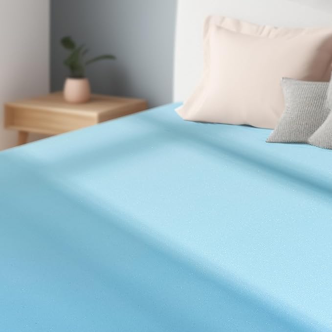 Subrtex 4 Inch Memory Foam Mattress Topper Mattress Pad Ventilated Gel Infused Bed Foam Topper for Pressure Relieving, CertiPUR-US Certified, Queen, Blue