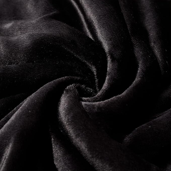 NANPIPER Sherpa Blanket Queen Fleece Bed Blankets Soft and Warm Fuzzy Microfiber,Black 90"x90"