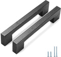 Black Square 5 in 6 pcs Wooden Drawer Pulls Handle pulls for cabinets Kitchen Cabinet Drawer pulls Cabinet Door Pull