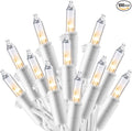 JOIEDOMI Christmas String Lights Indoor,100 Count Mini Warm Fairy Light,21.5FT Lighting Decor for Patio Dorm Classroom Bedroom Holiday Wedding Party Garland Birthday Festival Valentines Day,White Wire
