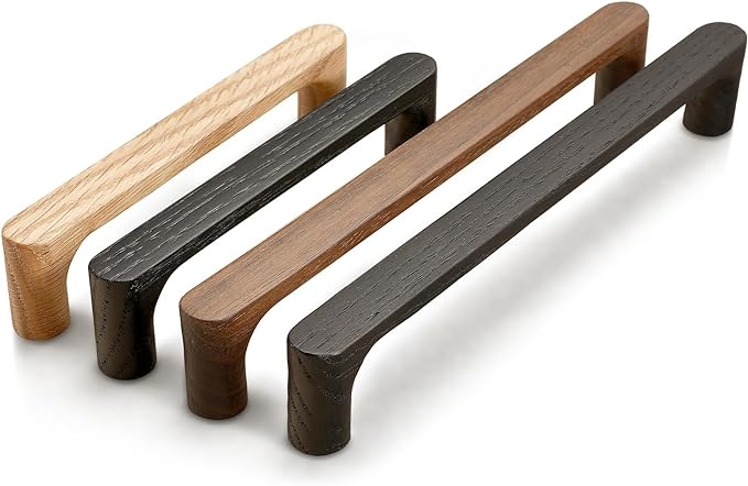 Black Round 7-1/2in 8 pcs Wooden Drawer Pulls Handle pulls for cabinets Kitchen Cabinet Drawer pulls Cabinet Door Pull
