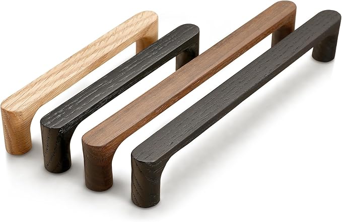 Black Round 5 in 8 pcs Wooden Drawer Pulls Handle pulls for cabinets Kitchen Cabinet Drawer pulls Cabinet Door Pull