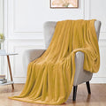 Walensee Fleece Blanket Plush Throw Fuzzy Lightweight (Queen Size 90x90 Honey Gold) Super Soft Microfiber Flannel Blankets for Couch, Bed, Sofa Ultra Luxurious Warm and Cozy for All Seasons