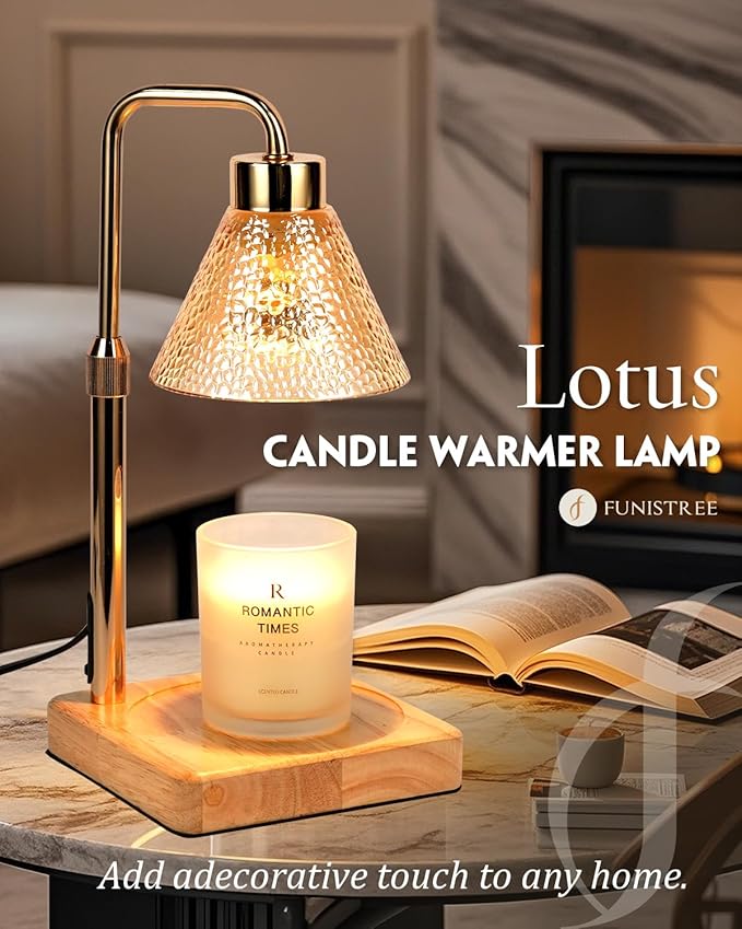 Candle Warmer Lamp with Timer Dimmable, Adjustable Height, Christmas Anniversary Women Gifts for Her Girlfriend, House Warming Gifts New Home, Wax Warmer Lamp for Jar Candles with 2 Bulbs
