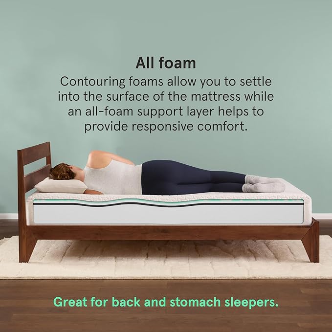Kin By Tuft & Needle Firm 8" Twin Adaptive Foam Mattress in a Box, Cooling Pressure Relief, Balanced Support, 100 Night Trial, Fiberglass-Free, CertiPUR-US, 10-Year Limited Warranty