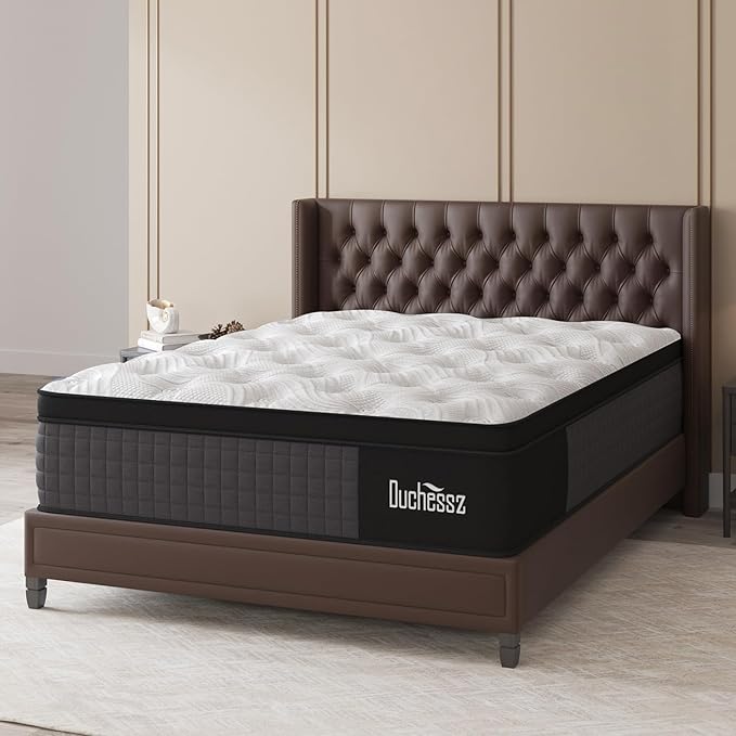 Queen Mattress, 12 Inch Hybrid Mattresses Eurotop with Gel Memory Foam,Motion Isolation Individually Wrapped Pocket Coils Breathable Comfort Soft Pressure Relief 100 Night Trial