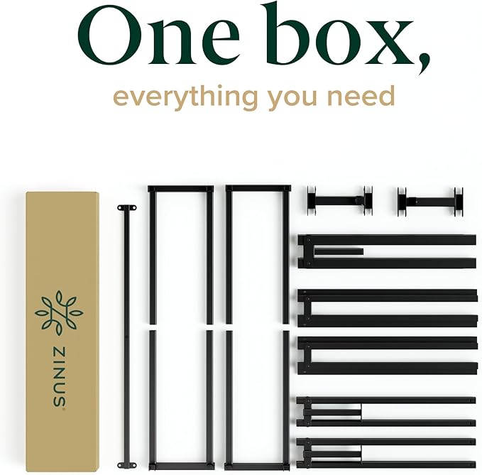 ZINUS Joseph 10 Inch Platform Bed Frame, Wood Slat Support, No Box Spring Needed, Eco Friendly WonderBox(TM) Packaging, Easy Assembly, Black, Full