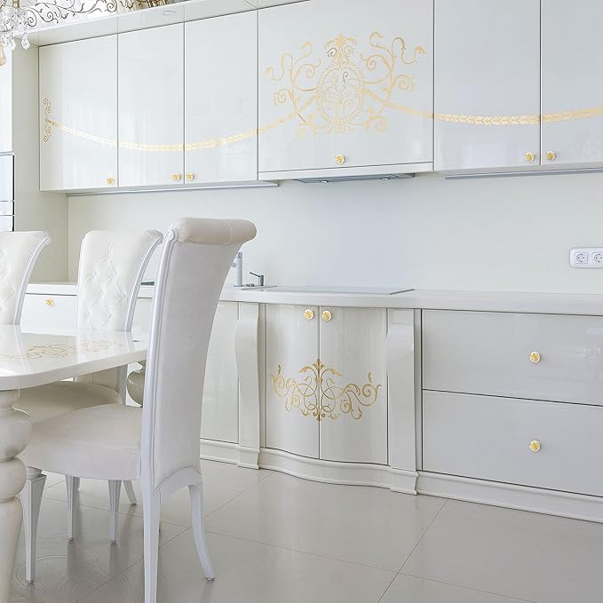 Ravinte 30 Pack Crystal Drawer Knobs - Glass Cabinet Knobs, Diamond Shaped, 30 mm, Gold Base