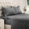 DREAMCARE Queen Sheet Set – 4 pcs Cooling Sheets – up to 21” Extra Deep Pocket Queen Sheets – Hotel Luxury Sheets & Pillowcases – Superior Softness 100% Fine Microfiber with Side Pocket – Dark Gray