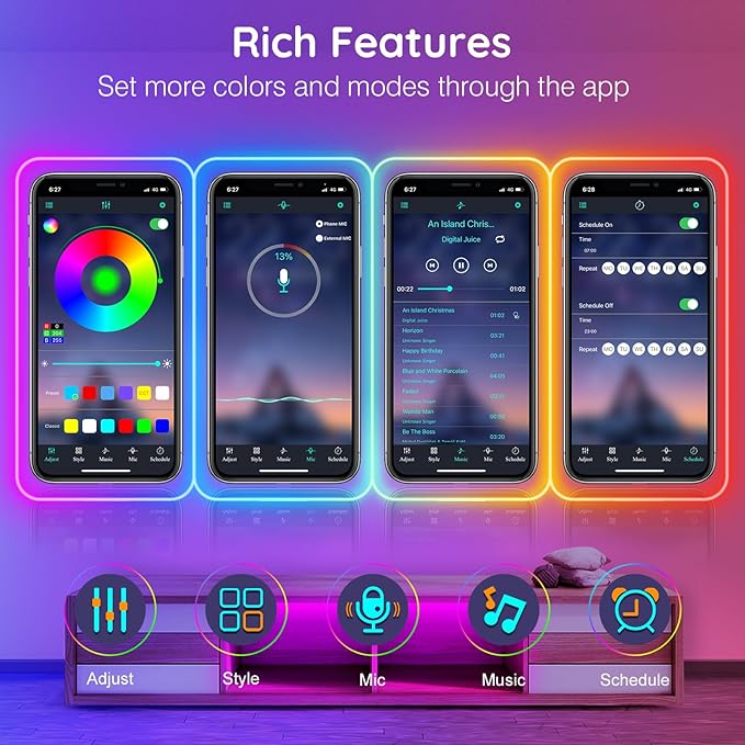 AILBTON 20Ft Neon Rope Lights,Flexible Led Rope Lights Control with App/Remote,Multiple Modes Rope Lights,IP65 Outdoor RGB Led Neon Light Waterproof,Music Sync Gaming