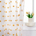MYSKY HOME Orange Pom Pom Sheer Curtains for Girls Bedroom & Nursery - 72 Inch Long, 2 Panels, Light Filtering, Rod Pocket, Semi Window Drapes - 52 x 72 inch