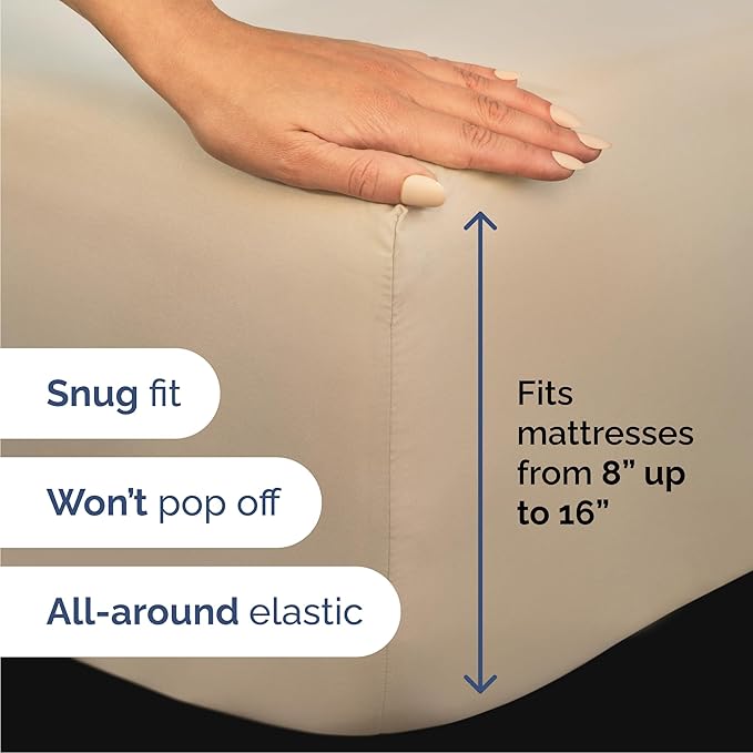 Cal King Sheets Set 6 Piece - Includes 4 Pillowcases - Bed Sheets Cal King Size - Soft Hotel Luxury Bedding - Cooling, Comfy & Breathable - 1 Flat & 1 Fitted & 4 Pillowcases w/ Deep Pockets - Cream