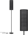 FRIDEKO HOME Floor Lamp with Black Shade, Simple Design with Foot Pedal Switch, Small Tall Lamps for Living Room Bedroom Office, Corner Floor Stand Light with Black Pole Lamp (No Bulb/No Remote)