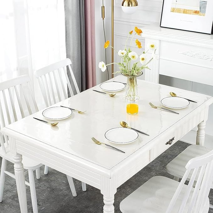 Deep Dream 1.5mm Clear Desk Cover Protector, 12×40 Inch Clear Desk Cover, Rectangular Vinyl Desk Pad, PVC Plastic Table Cover for Office, Dresser, Night Stand, Computer & Writing Desk Tabletop