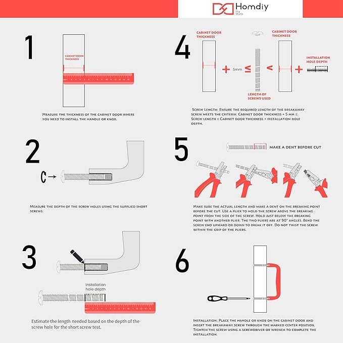 homdiy 10 Pack Adjustable Brushed Nickel Cabinet Pulls 1" to 4" (25-102mm) Adjustable Hole Distance Drawer Pulls
