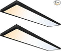 Ultralux 1x4 ft Surface Mount Ceiling Light Panel – Slim, Edge Lit, Flush Mount Flat Panel for Kitchen, Home & Office - TRIAC Dimmable, 3CCT Adjustable Color Temperature (Matte Black, 2 Pack)