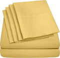 Full Size Bed Sheets - 6 Piece 1500 Supreme Collection Fine Brushed Microfiber Deep Pocket Full Sheet Set Bedding - 2 Extra Pillow Cases, Great Value, Full, Yellow