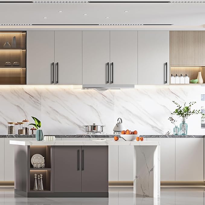 Asidrama 10 Pack 10 Inch(254mm) Matte Black Kitchen Cabinet Handles, Cabinet Pulls Kitchen Cabinet Hardware for Cupboard Drawer Pulls