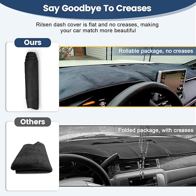 Dashboard Cover Mat Custom Fit for Honda Accord 2018-2022 Dash Cover Nonslip Dash Mat Protector Sunshade No Glare Black