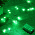 Mini St. Patrick's Day Fairy Lights Battery Operate, 1 Pack Copper Wire 3*AAA Battery Powered Led Starry Fairy String Lights for Bedroom, Christmas, Party, Wedding, Decoration(5m/16ft Green)