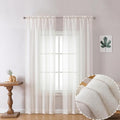 OWENIE Natural Linen Blend Sheer Curtains 72 inches Long 2 Panels Set for Bedroom, Light Filtering Farmhoues Door Curtain for Living Room Drapes, Each 40 W x 72 L