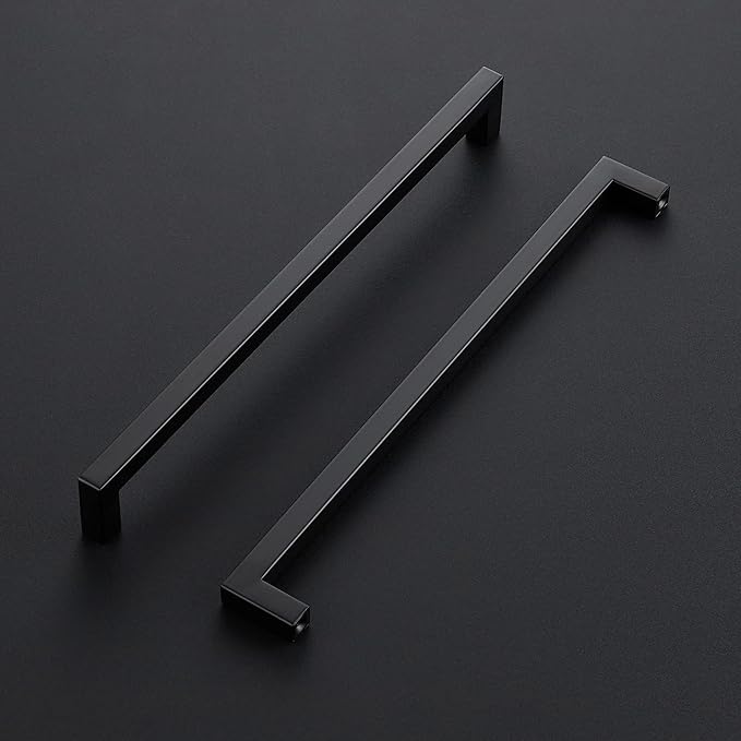 Ravinte 10 Pack 11-5/16 Inch Square Cabinet Handles - Matte Black Pulls for Kitchen Drawers and Cabinets - Hardware Handles
