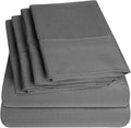 Sweet Home Collection 6 Piece 1500 Supreme Collection Brushed Microfiber Deep Pocket Sheet Set-2 Extra Pillow Cases, Great Value, Split King, Gray