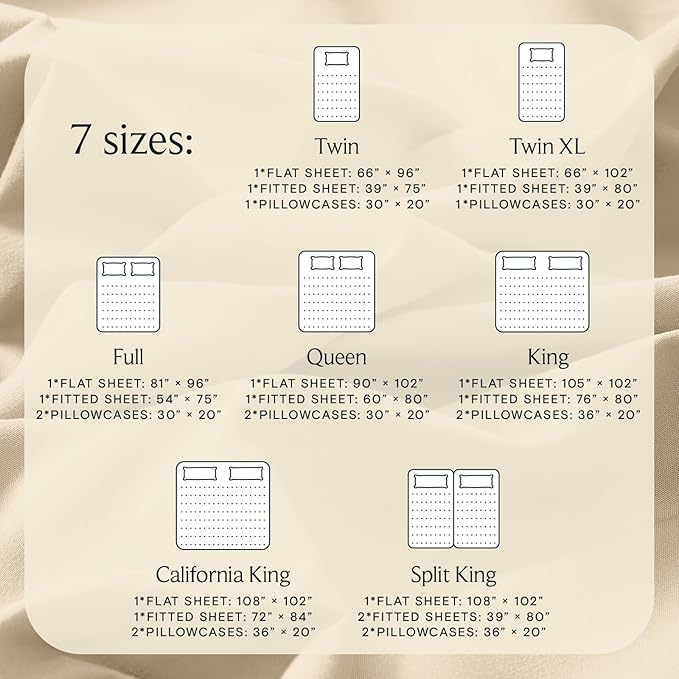 LuxClub 4 PC California King Size Sheet Set Deep Pockets Wrinkle Free Cooling Sheets Machine Washable Hotel Bedding Silky Soft - Cream California King