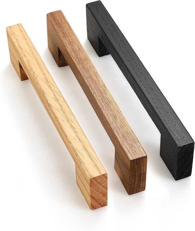 Burlywood Square 7-1/2in 4 pcs Wooden Drawer Pulls Handle pulls for cabinets Kitchen Cabinet Drawer pulls Cabinet Door Pull