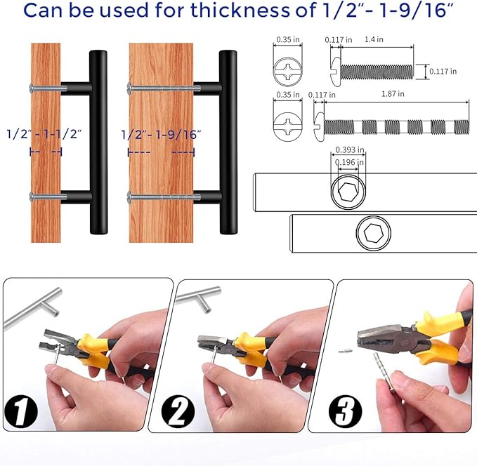 Ravinte 50 Pack 6 inch Cabinet Pulls Matte Black Stainless Steel Kitchen Cupboard Handles Cabinet Handles 3.5” Hole Center
