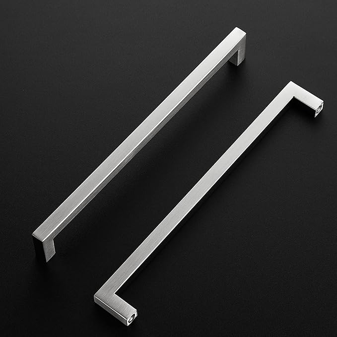 Ravinte 1 Pack Brushed Nickel Kitchen Cabinet Handles 10 Inch Cabinet Pulls Square Kitchen Hardware for Cabinet Drawer Pulls Drawer Handles Come with Screwdriver